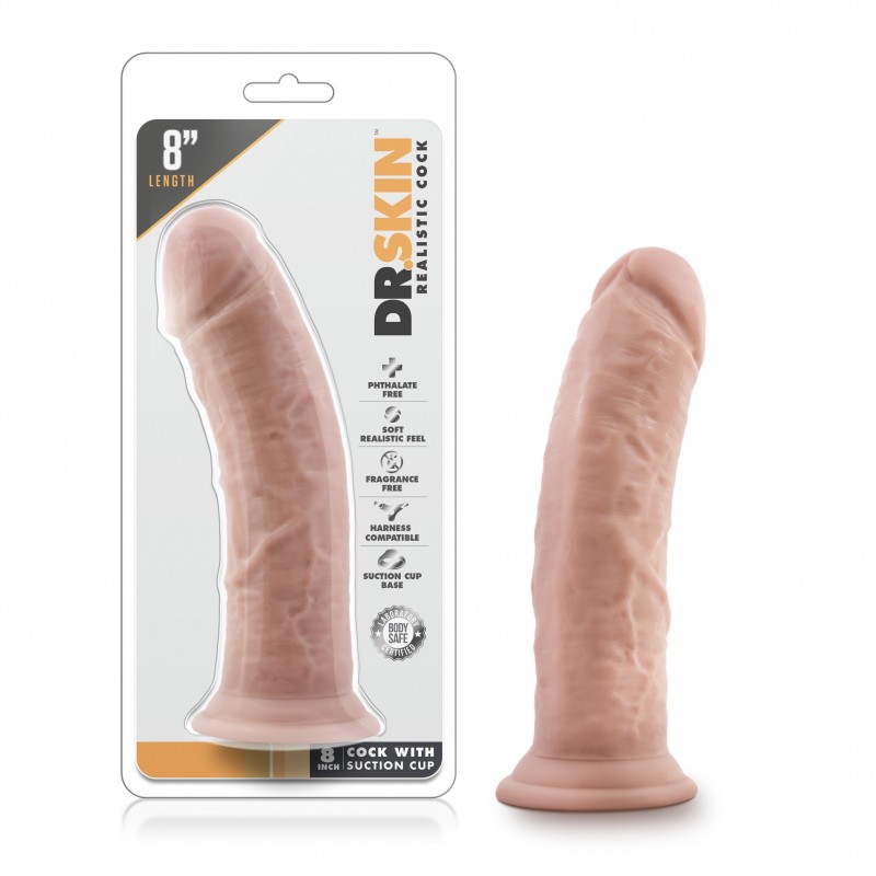 Dr. Skin 8'' Cock + Suction Cup - Flesh